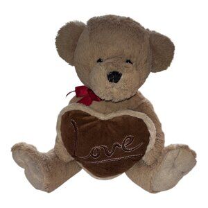 Chrisha Playful Plush LOVE Heart Teddy Bear 16" Stuffed Animal
